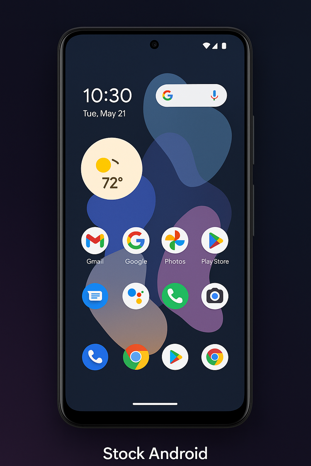 Stock Android home screen (symbolic)